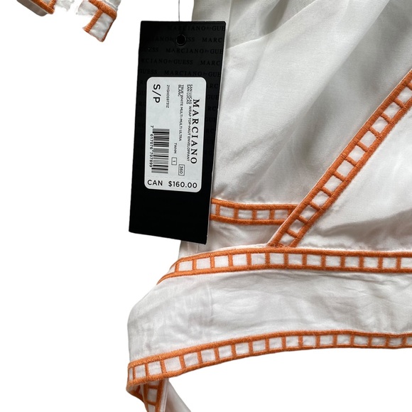 Marciano Silk White Wrap Top - Size S - Picture 8 of 10